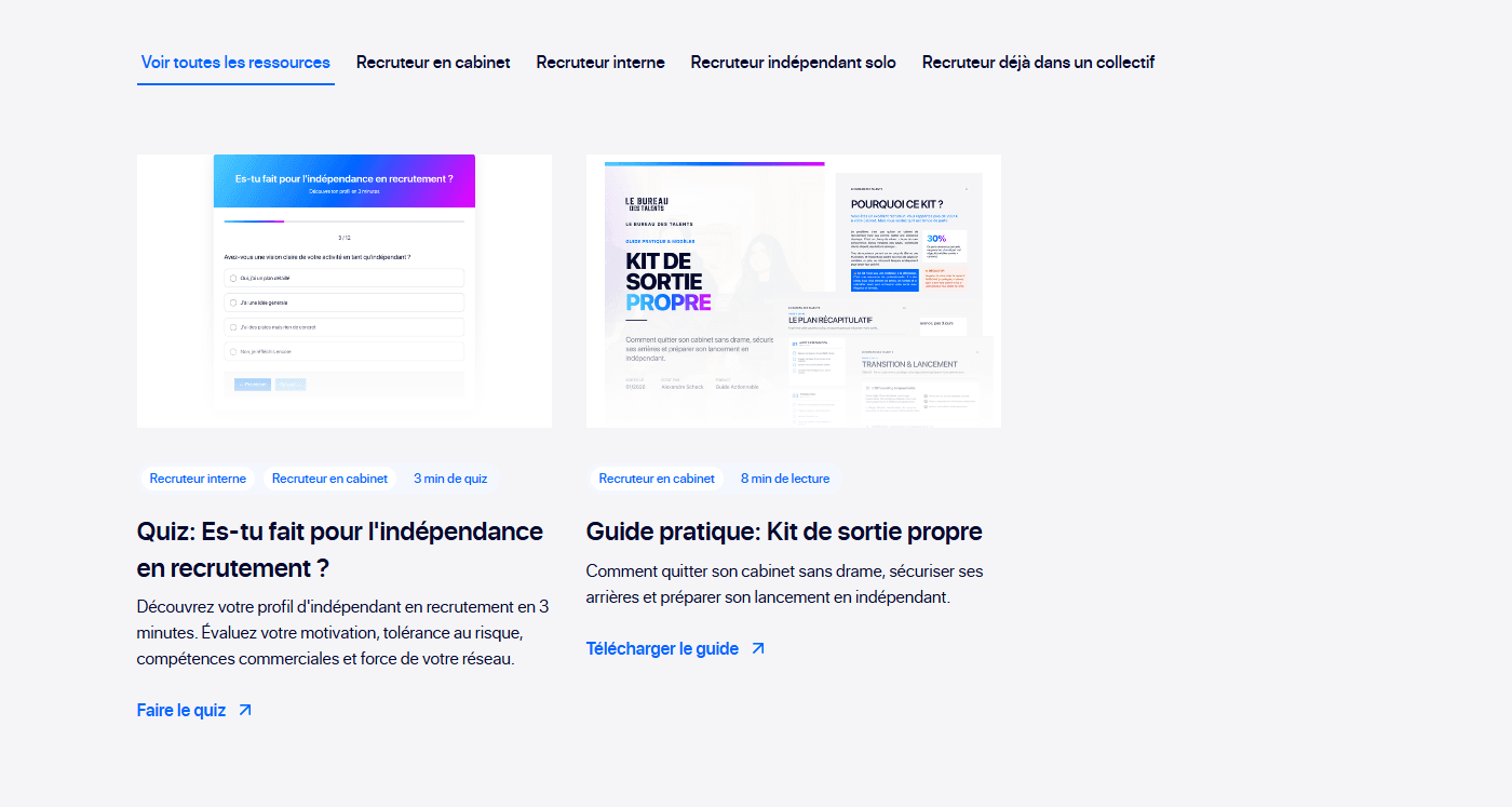 Hub de ressources et glossaire du Bureau des Talents