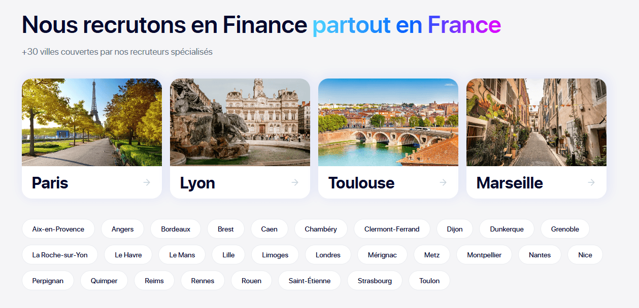 Page d'offre conçue pour Le Bureau des Talents