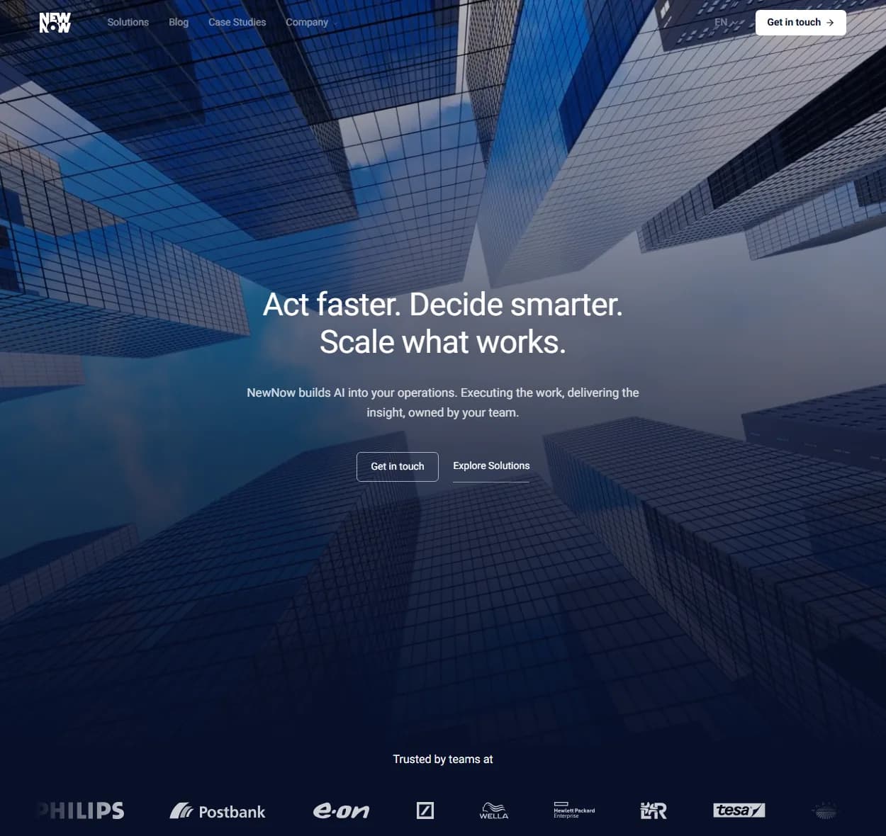 Page d'accueil du site NewNow